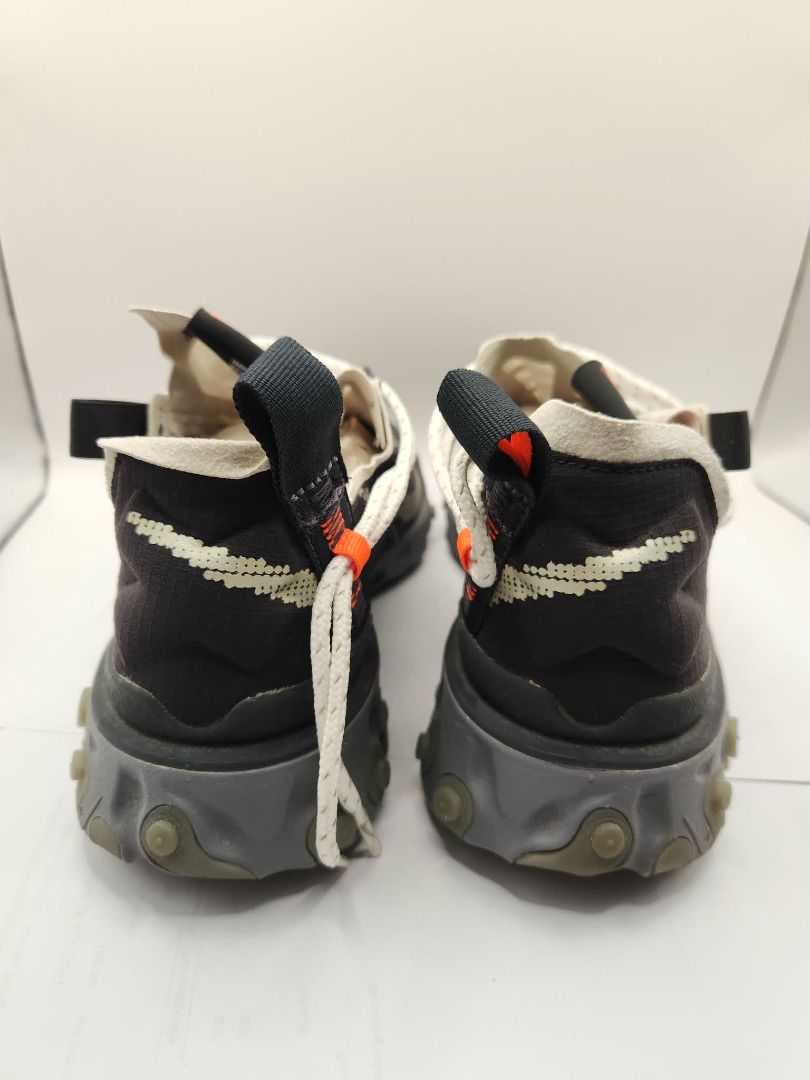 Nike ISPA React Low Size 6.5 US Mens (Category: Sneakers) located in Muntinlupa City. Submitted by redscarlet (Listing ID 1469687812, Image 3). Description: - Model: Nike ISPA React Low - Colorway: Black, grey, and white with vibrant orange accents - Size: US 6.5 -original extra lace included -no box .