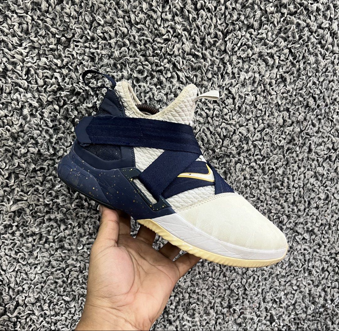 Nike LeBron Soldier 12 SFG | Size 40 (Category: Sneakers) located in General Trias. Submitted by zrchustle.604 (Listing ID 1469755968, Image 1). Description: Nike LeBron Soldier 12 SFG in the "Witness" colorway (Style Code: AO4055-100 / AO4054-100). Released in 2018, this design pays direct homage to the color blocking of the original 2007 LeBron Soldier 1. It features a white BattleKnit upper, a signature laceless crossover strap system in midni