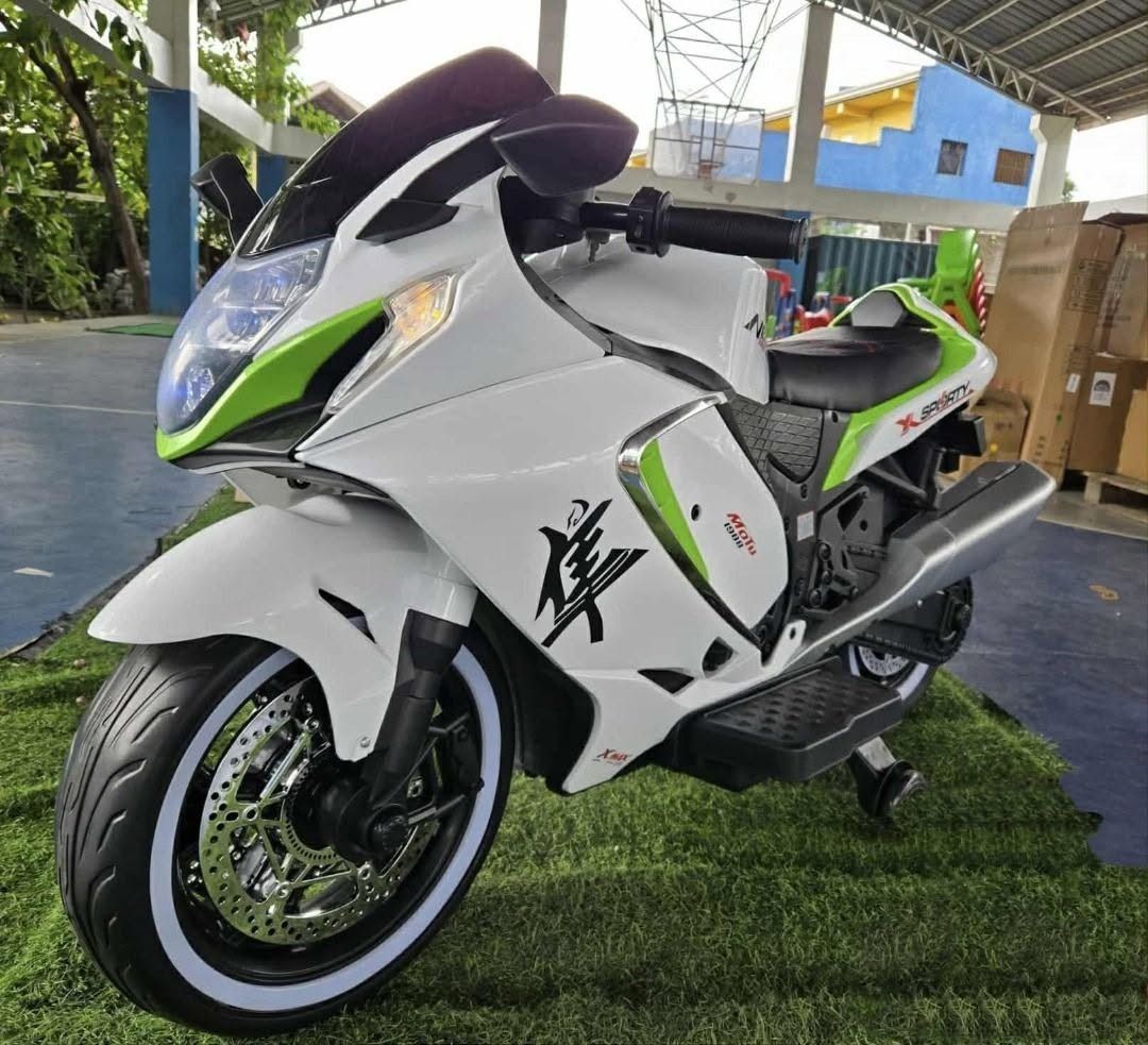 Ninja Motorcycle Ride-on for Kids (Code 1988) (Category: Kids Toys) located in Pasay City. Submitted by joyful_mayette (Listing ID 1469653653, Image 1). Description: Ninja Motorcycle Ride-on for Kids (Code 1988) Price: 8,000 PHP Available Colors: Red, Blue, Black, and White 🔶 Rubber Tire/ Leather seat 🔶 Rechargeable/ 2 gears/ 12volt 🔶 Built-in music and Lights 🔶 With USB/Mp3 🔶 Suitable for ages 2-12 years old 🔶 Ideal gift for Kids 🔶 We shi