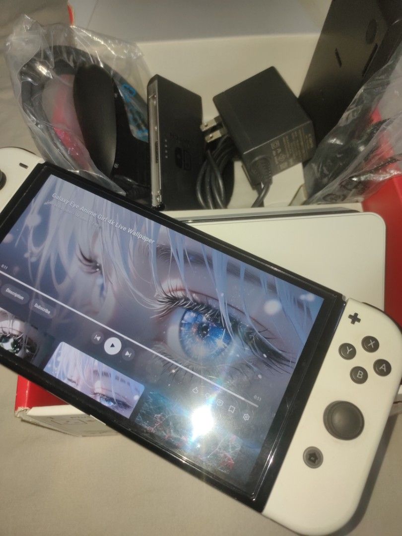 Nintendo Switch Oled, Complete Accesories (Category: Nintendo) located in Manila. Submitted by happyowl_005fed (Listing ID 1469655212, Image 2). Description: For sale Nintendo Switch Oled 64GB Complete Accesories No issue, Never na Repair Smooth makinis RFS: 1month lang nag sawa na Yung partner ko mag laro 😅 For keeps nalang kaya benta na. pick up or lalamove sa medyo malayo.