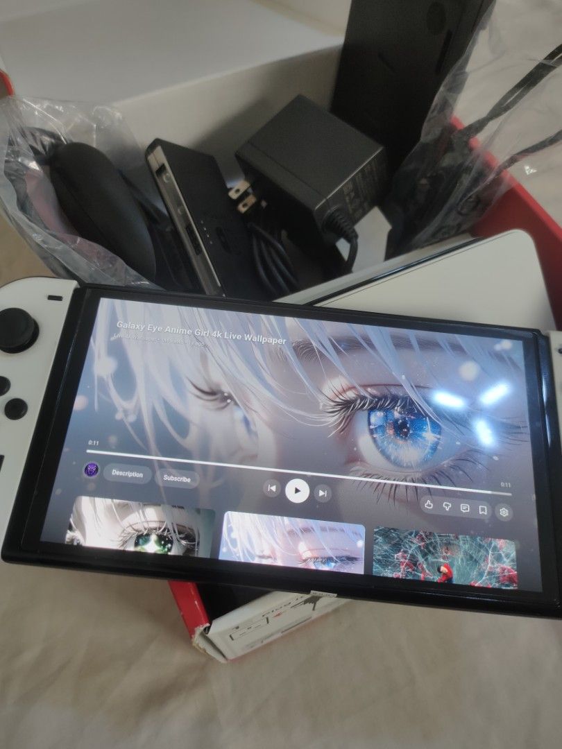 Nintendo Switch Oled, Complete Accesories (Category: Nintendo) located in Manila. Submitted by happyowl_005fed (Listing ID 1469655212, Image 3). Description: For sale Nintendo Switch Oled 64GB Complete Accesories No issue, Never na Repair Smooth makinis RFS: 1month lang nag sawa na Yung partner ko mag laro 😅 For keeps nalang kaya benta na. pick up or lalamove sa medyo malayo.