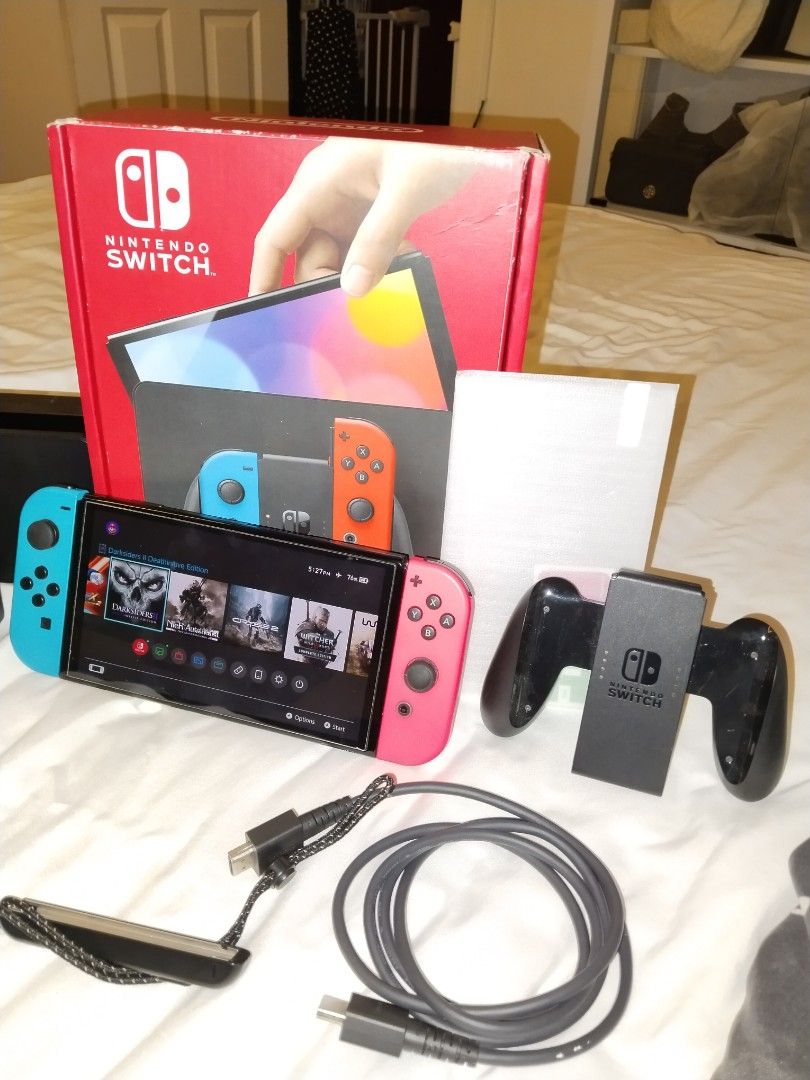 Nintendo switch OLED rush (Category: Nintendo) located in Manila. Submitted by armani04 (Listing ID 1469664958, Image 2). Description: Nintendo switch oled complete Darksiders 2 tempered glass for meet up lang po malapit sa place ko loc. cainta rizal pasig.