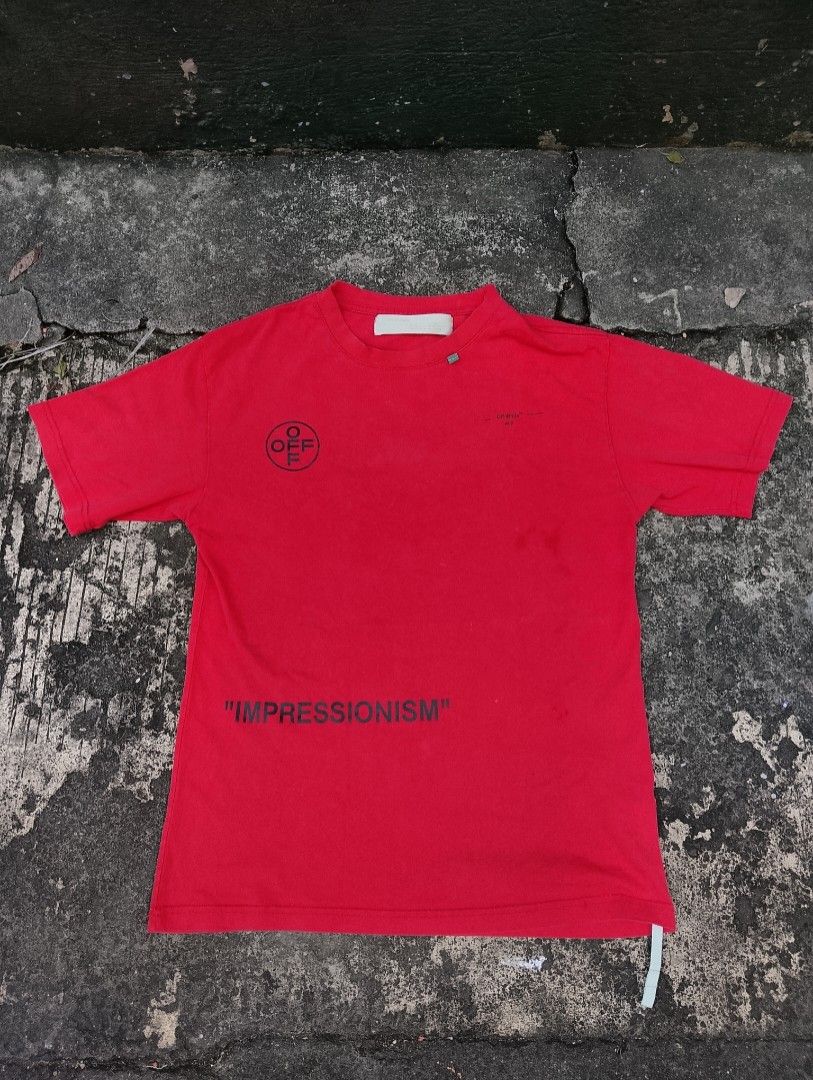 Off White Red (Category: Tshirts & Polo Shirts ) located in Manila. Submitted by envy25 (Listing ID 1469572986, Image 1). Description: OFF WHITE SHIRT 21x28 Dimension Excellent Condition no issue.