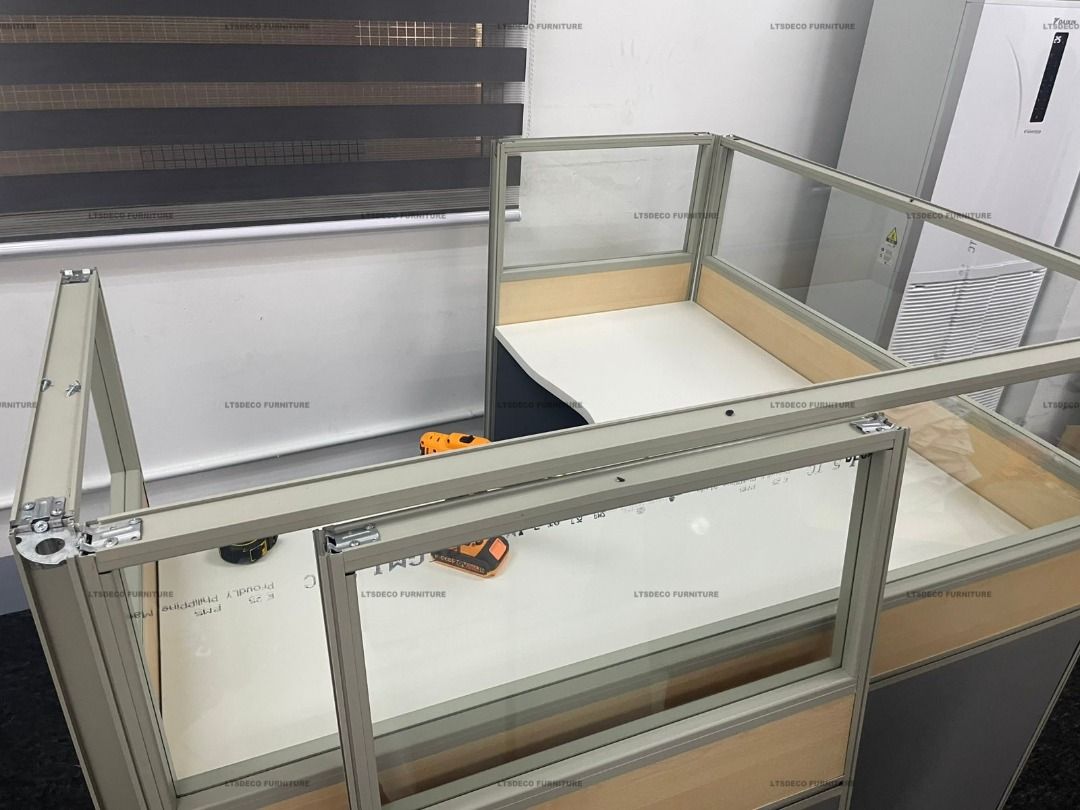 Office Cubicle Partition Workstation Desk L-Shaped Office Partition ...
