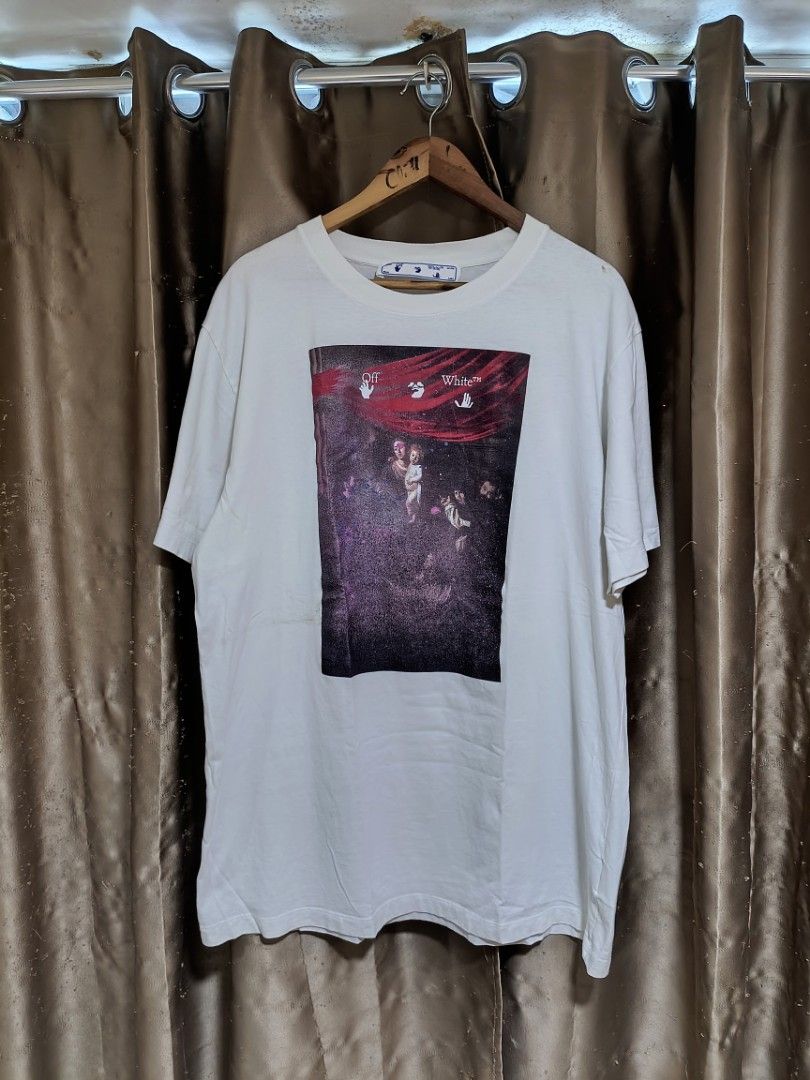 Off-White Sprayed Caravaggio Arrows (Category: Tshirts & Polo Shirts ) located in Iligan City. Submitted by drflc (Listing ID 1469682325, Image 2). Description: ‼️WTS‼️ Off-White Sprayed Caravaggio Legit/Authentic 💯 Good as new Color rate: 9.8/10 Dimes: 24x31 No issue.