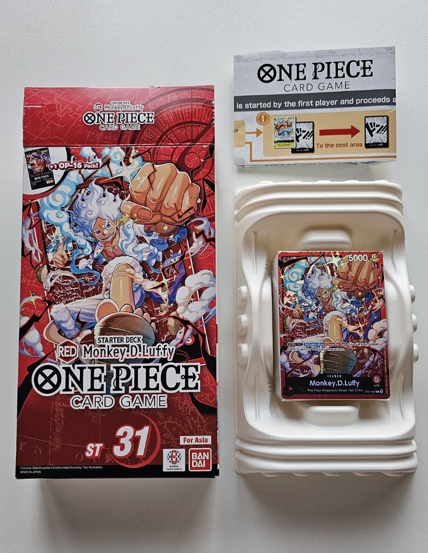One Piece ST31 Sealed Deck English (Category: Card Boxes & Cases) located in Manila. Submitted by satotoys (Listing ID 1469655473, Image 2). Description: One Piece ST31 Starter deck Opened Box, Sealed Deck (no packs) English Free LBC Shipping P1.7k Loc. Sta. Cruz, Manila Gcash Payment before shipping.
