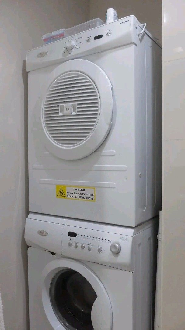 One set (Category: Washing Machines and Dryers) located in Manila. Submitted by brighthawk.29c262 (Listing ID 1469744114, Image 1). Description: 🔥 RUSH SALE — WHIRLPOOL WASHER & DRYER SET! 📦 OPTION 1: WHIRLPOOL WASHER + DRYER SET ✅ Capacity: 6KG Washer + Matching Dryer with Heater ✅ Type: Heavy Duty • Front Load Stacked Set ✅ Voltage: 220/240V ✅ Condition: Good condition • 📦 OPTION 2: WHIRLPOOL 15KG HEAVY DUTY WASHER ✅ Brand: WHIRLPOOL ✅ Capac