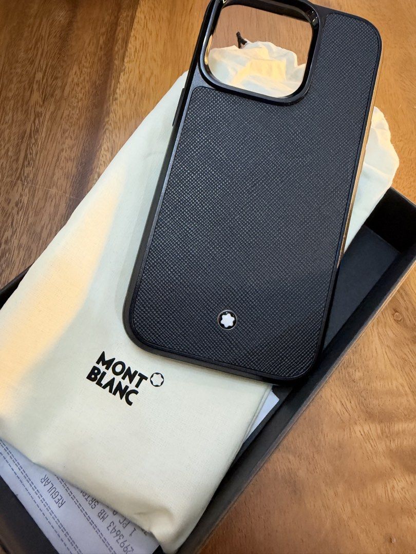 Orig mont blanc leather case for iphone 14 pro (Category: Cases & Sleeves) located in Manila. Submitted by paupreloveditems88 (Listing ID 1469579453, Image 1). Description: Retails is almost 11k.