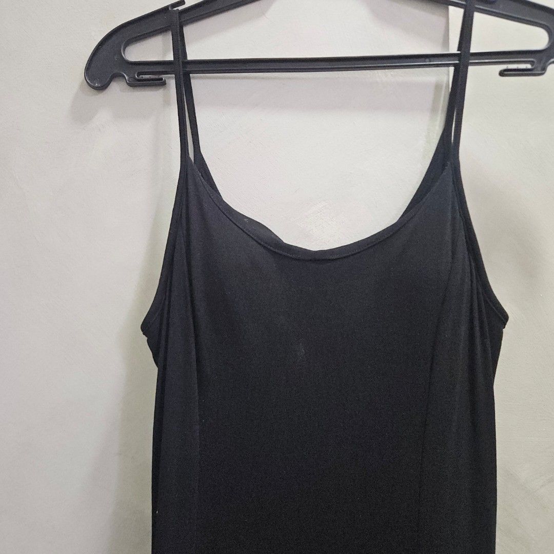 Padded cotton spaghetti strap dress (Category: Dresses) located in Quezon City. Submitted by k_closetsale (Listing ID 1469606416, Image 2). Description: comfy padded spaghetti strap dress cotton stretch can fit up to 36-38 bust with built in pads.