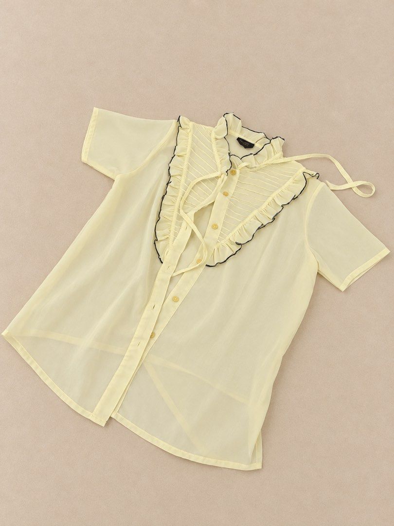 Pale Yellow Sheer Ruffle Blouse (Category: Blouses) located in Manila. Submitted by lexiandco.ph (Listing ID 1469589100, Image 1). Description: .