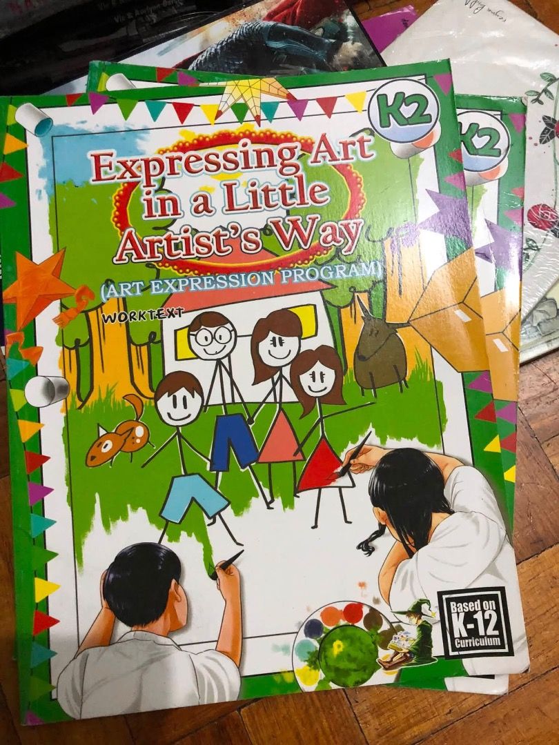 [PB] Kinder 2 - Expressing Art in a Little Artist's Way" (Art Expression Program) Worktext (Category: Assessment Books) located in San Juan City. Submitted by ttanmien (Listing ID 1469637913, Image 2). Description: ⚜️✨⚜️✨⚜️✨⚜️✨⚜️✨⚜️ 💁🏻‍♀️SELLING PRICE: ₱100 each Original Price: Around ₱290 each 💁🏻‍♀️Book Genre: NonFiction, Children's Nonfiction, Workbook/Assessment, Educational Activity Book, Early Childhood Education (ECE) 💁🏻‍♀️Book insigh