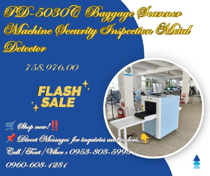 PD-5030C Baggage Scanner Machine Security Inspection Metal Detector (Category: Everything Else Others) located in Caloocan City. Submitted by francineja42756 (Listing ID 1469638826, Image 1). Description: ●Tunnel Size: 500（W）×300（H）mm ●Conveyor Max Load: 150 kg Conveyor Speed: 0.22m/s ●Double inspection dosage <1.4μGy/h Penetrate resolution: Dia 0.511mm ●Wire Resolution: <0.101mm Metal Wire Spatial resolution: Level: dia1.0mm, Vertical: dia1.3mm 