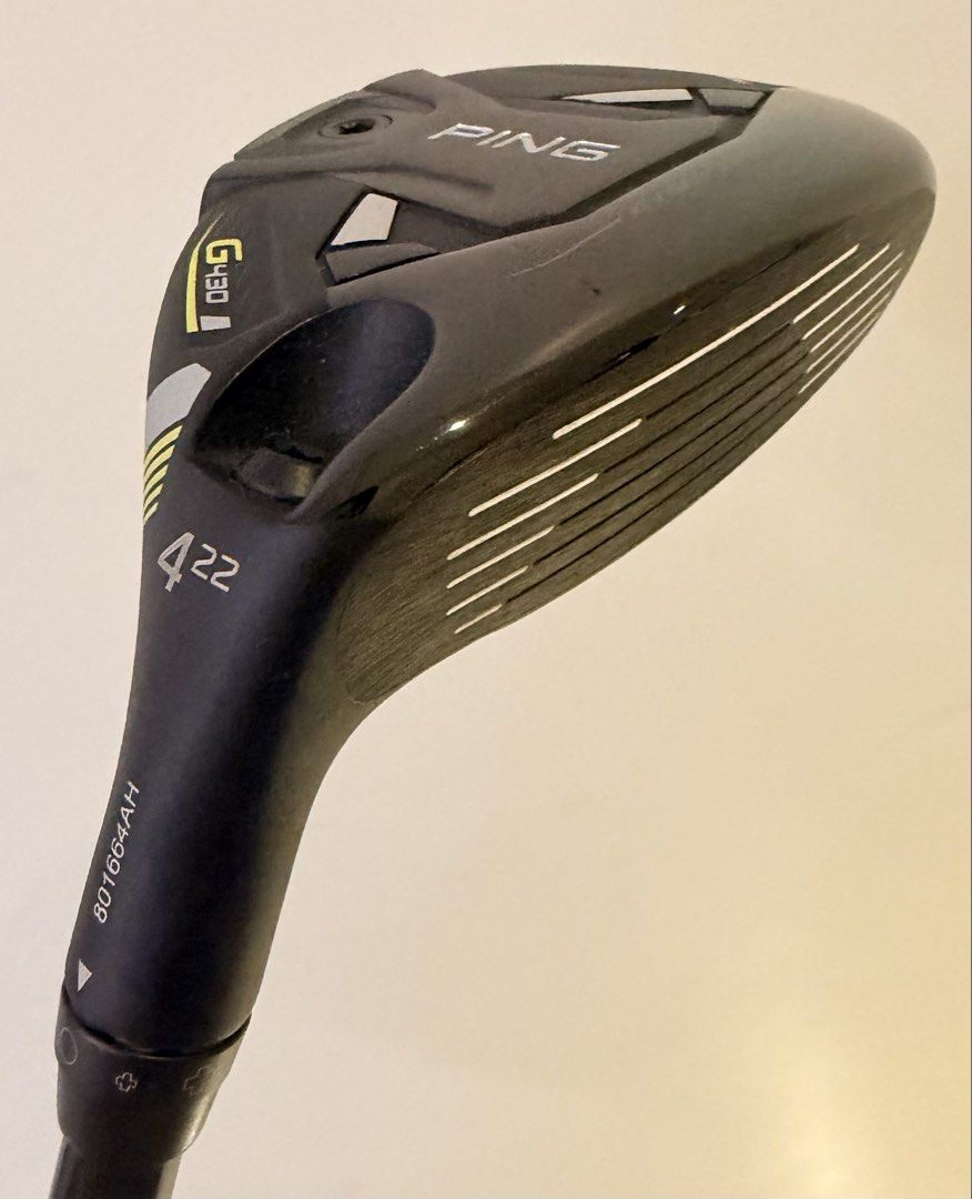 Ping G430 4 Hybrid (Category: Golf) located in Muntinlupa City. Submitted by joboramos (Listing ID 1469577704, Image 2). Description: PING G430 Hybrid 4 Like New Condition: 9.8/10 (Excellent/Well Maintained) Loft: 22° (adjustable) Shaft: PING ALTA JCB - Stiff Regular (SR) Grip: Golf Pride Tour Velvet Includes original head cover and wrench RFS: Decluttering/Not playing anymore Meetup: Bulacan / Alabang.
