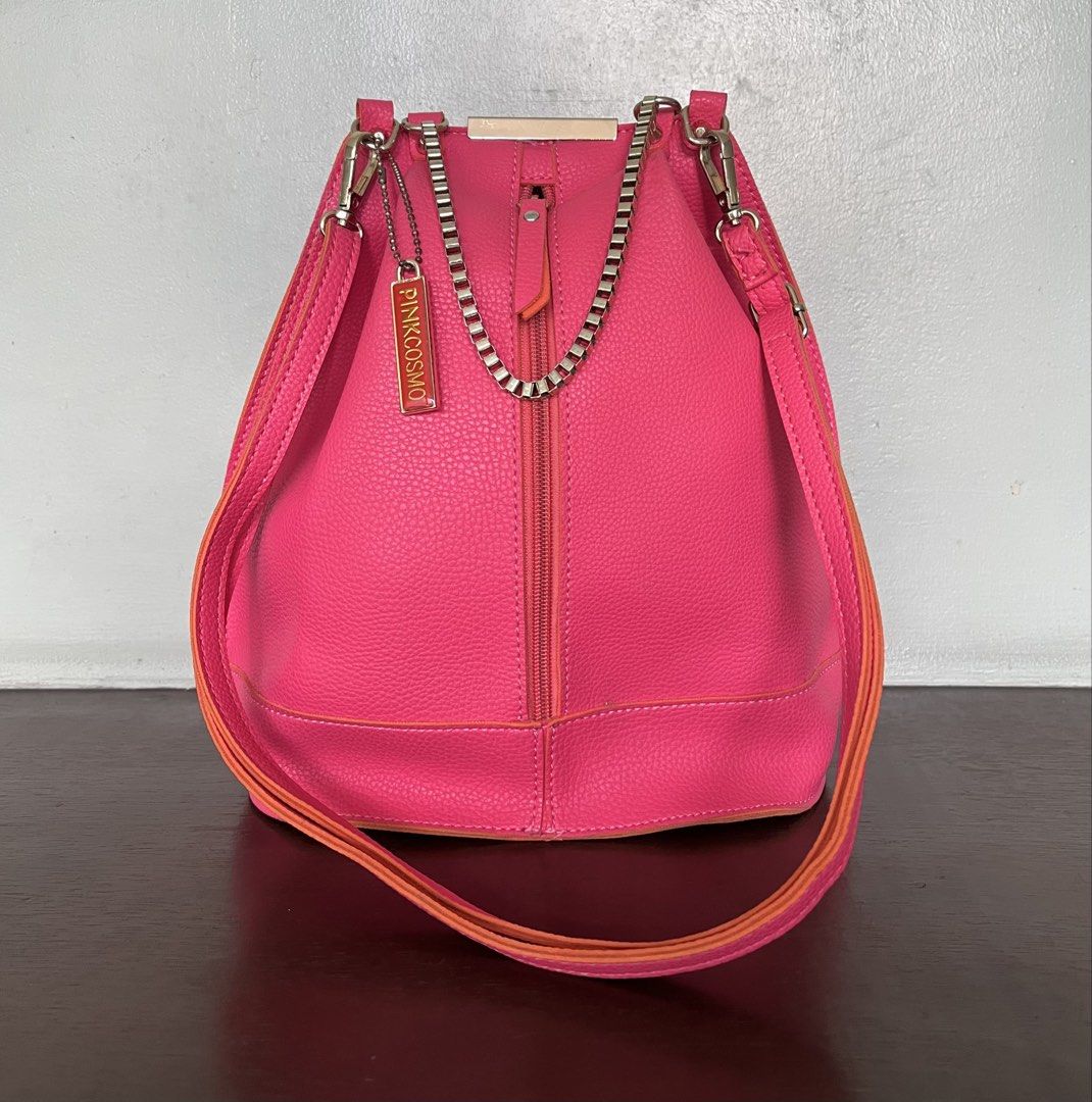 Pink Cosmo Bucket Bag (Category: Luxury Bags & Wallets) located in Quezon City. Submitted by sustainable.sarah (Listing ID 1469581434, Image 1). Description: Condition: 9/10 Please see pics for condition of the bag. .