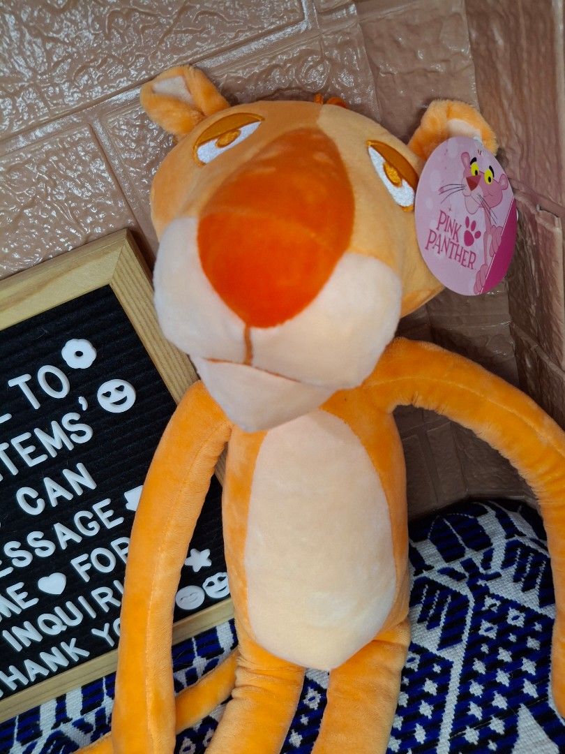 Pink Panther Orange Edition Rare Plush Toy (Category: Plushies & Soft Toys) located in Bulacan. Submitted by kawaii_items_stuffed_toys (Listing ID 1469746292, Image 3). Description: Brand new with paper tag From japan box Pink Panther Orange Edition Rare Huggable Height 23½inches/60cm Just message me if you ever want to see more pictures of the item, I'm more than glad to assist you. 📌Location: San Jose Del Monte Bulacan, Philippines 🛵Shipping: