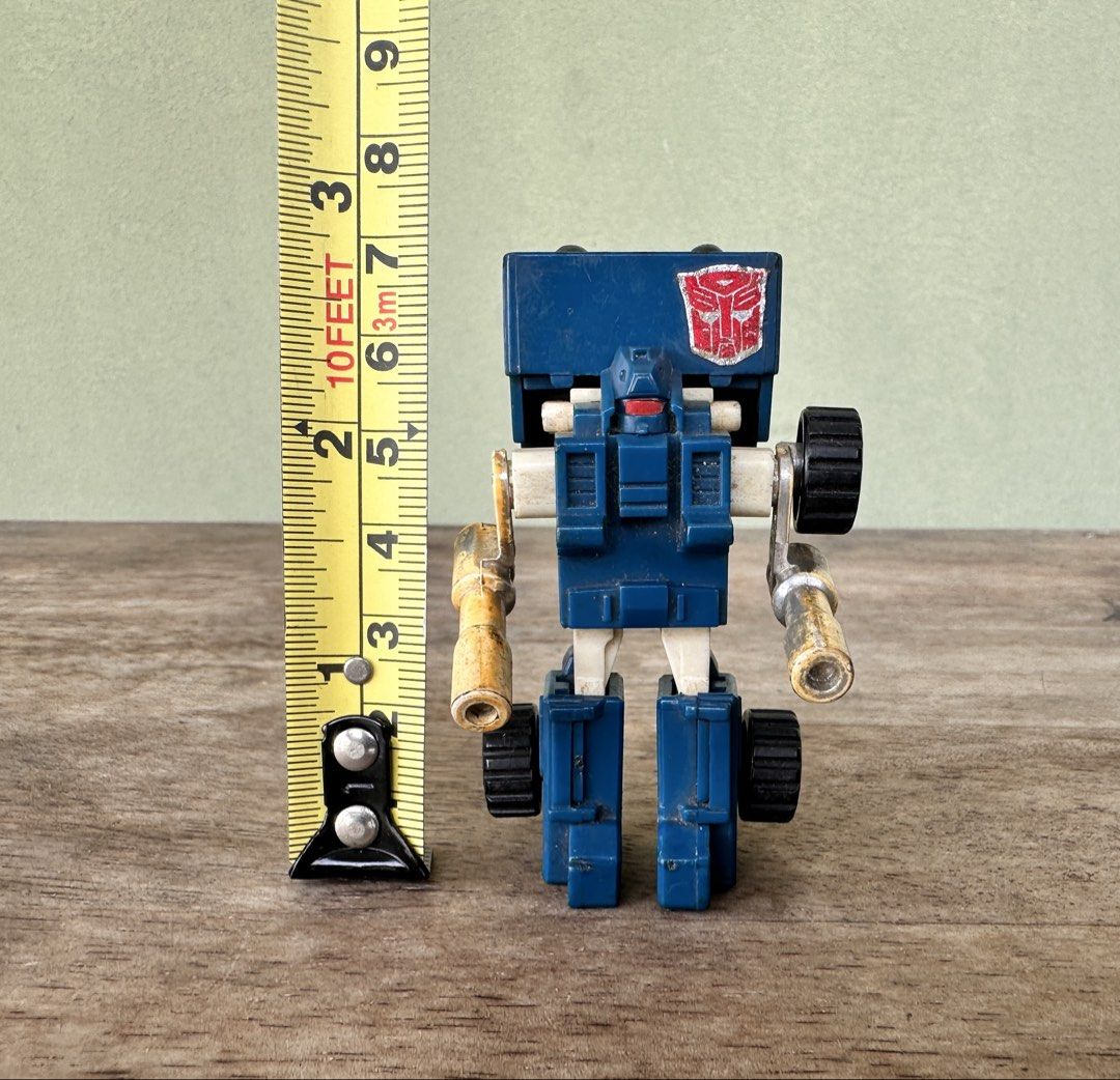 Pipes - Transformers G1 Mini Figure (Category: Action & Battle Toys) located in Mandaluyong City. Submitted by collectorsobsessions (Listing ID 1469656116, Image 1). Description: Pipes - Transformers G1 Mini Figure - Arms are loose. - Missing/chipped one wheel in the front. - Left leg is tight and can be difficult to move up when transforming him to a truck. - Right leg is semi-loose, making the figure stand uneven sometimes. You need to pull it 