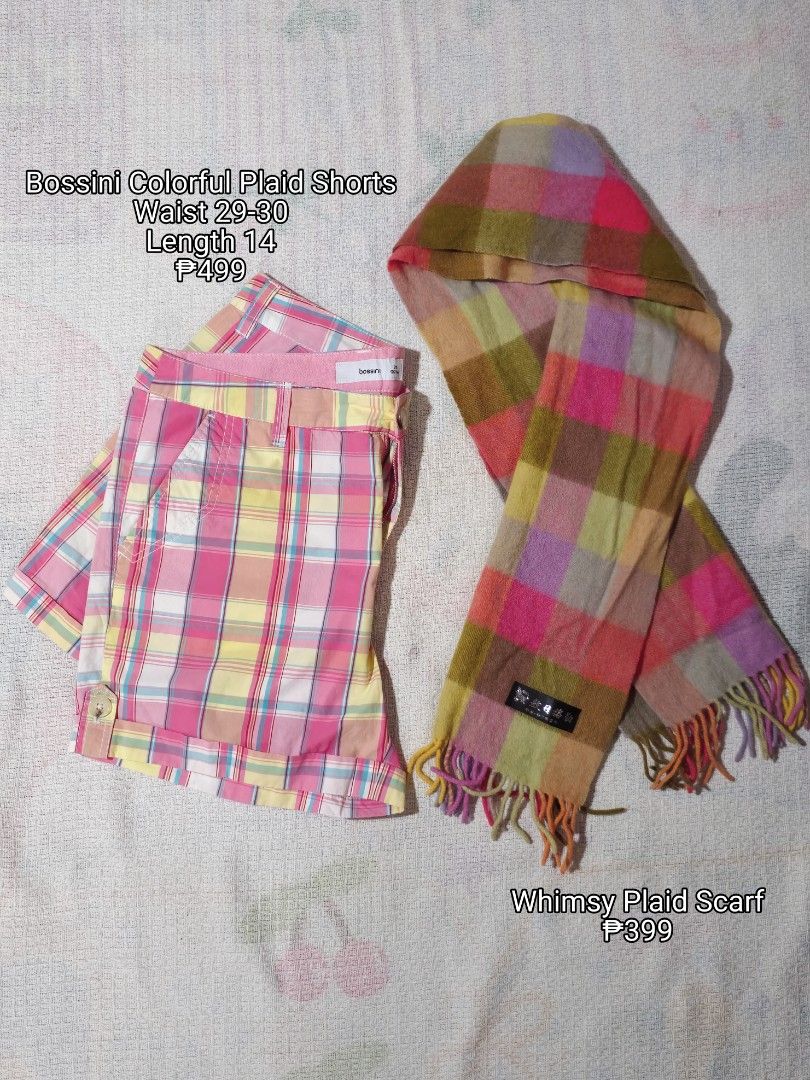 Plaid Short & Scarf (Category: Shorts) located in Manila. Submitted by vintage_revo.ph (Listing ID 1469578216, Image 1). Description: 🧣Scarf Mine: ₱ 399 👖Bottom Mine: ₱ 499 ‎ ‎🛍 + Shipping fee ‎✨️ PLEASE READ guidelines before buying ‎📷 Once acknowledged “yours” please dm me your order form + screenshot of the item.