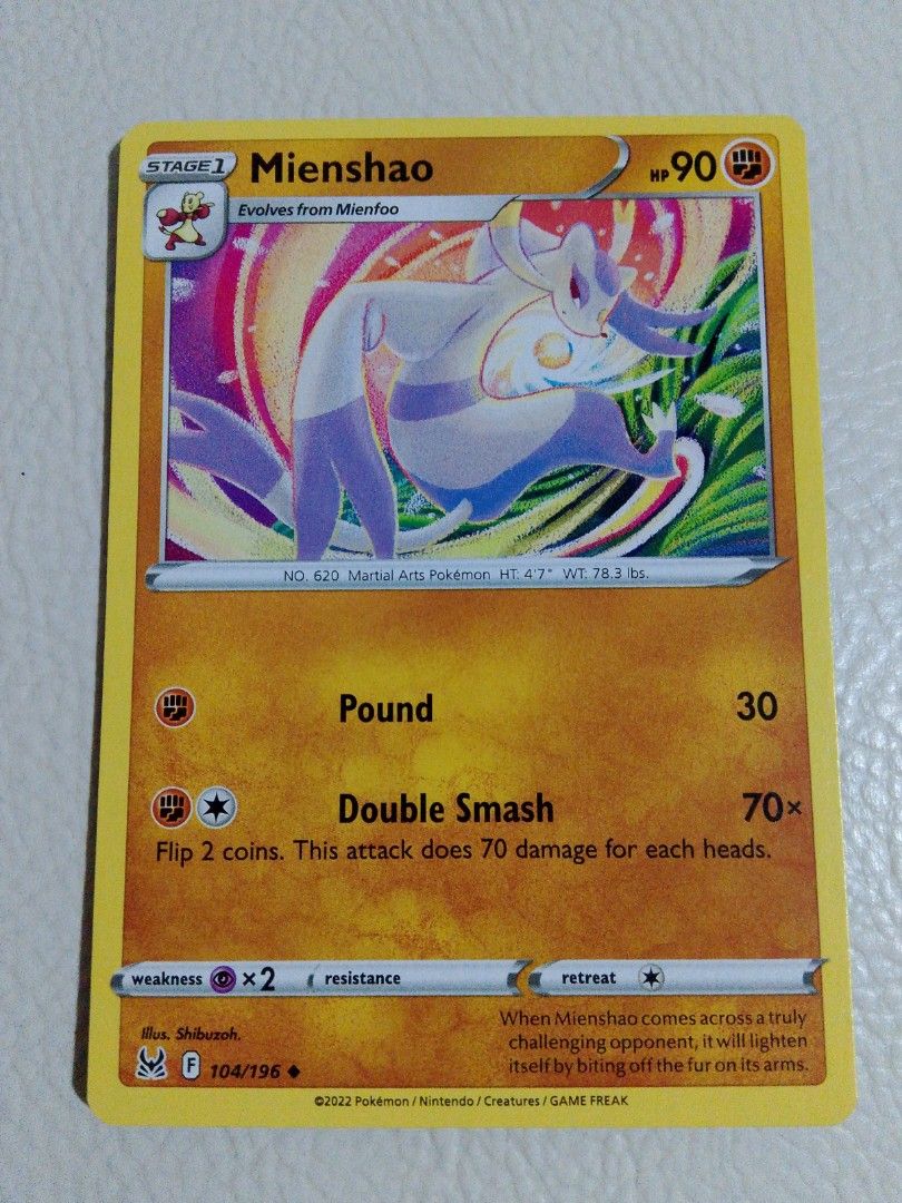 Pokemon card Mienshao (Category: Raw Singles) located in Paranaque City. Submitted by g-books-n-toys (Listing ID 1469720880, Image 1). Description: .