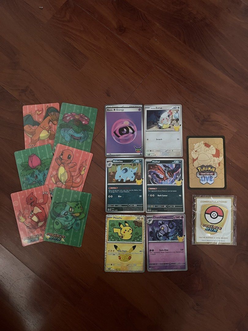 Pokemon Run 30 Lenticular & Trading Cards (Category: Card Packs) located in Bulacan. Submitted by hnnhstrwbrr (Listing ID 1469751073, Image 1). Description: Lenticular Cards - ₱500 each Trading Card Set - ₱200 Pokemon Run 30 Badge/Pin - ₱200 TAKE ALL: ₱3,000.