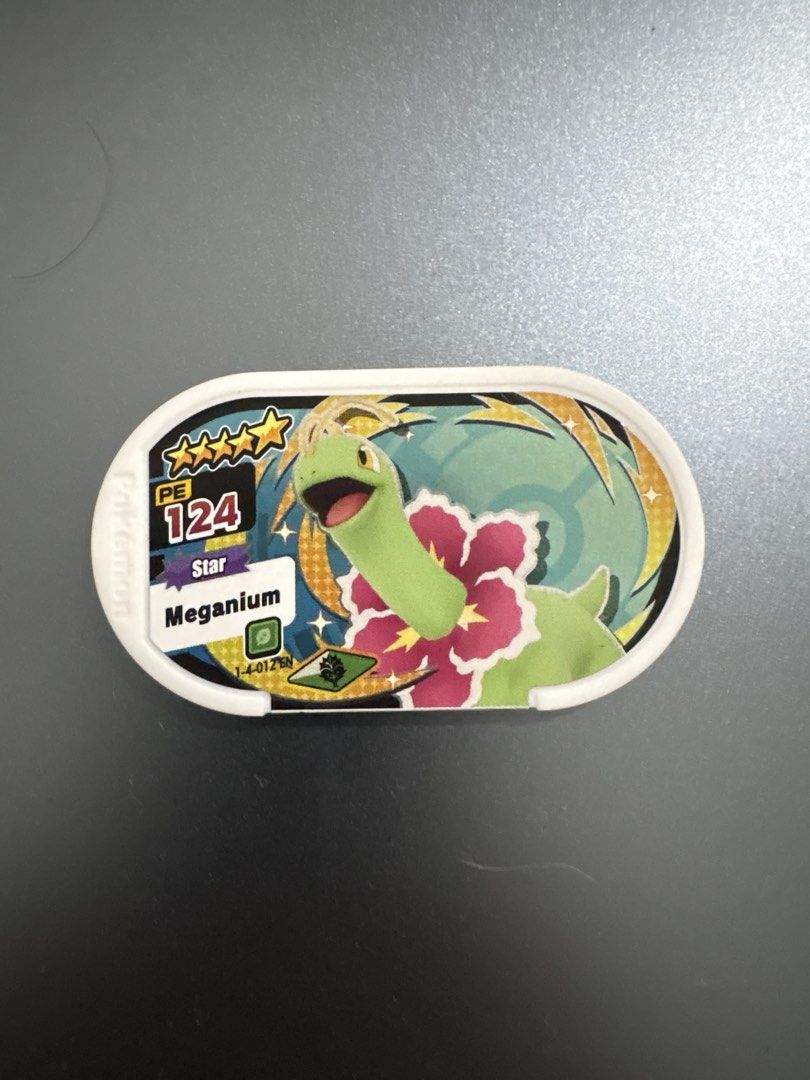 Pokémon Meza Tag Meganium (Category: Character Goods) located in Makati City. Submitted by henry.g1 (Listing ID 1469720721, Image 1). Description: - Item: Pokémon Mezastar Tag - Meganium - Card/Tag ID: PE 124 Star (5) - Condition: Good - Meetup Location: Glorietta Mall, Ayala Center, Makati.