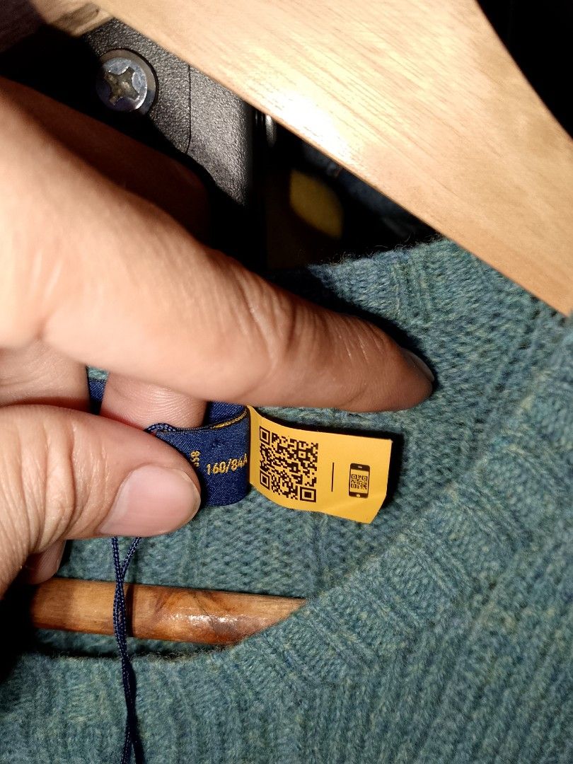 Polo Ralph Lauren Cable Wool Crewneck Sweater (Category: Coats, Jackets and Outerwear) located in Manila. Submitted by mjthrifted_second (Listing ID 1469658699, Image 3). Description: - Brand: Polo Ralph Lauren - Item: Cable Wool Crewneck Sweater - Color: Blue - Size: S (fits true to size) -Dimes: 18/24 - Condition: Brand new with original store tags attached - Material: Soft wool and cashmere blend - Details: Classic cable knit pattern, ribbed t