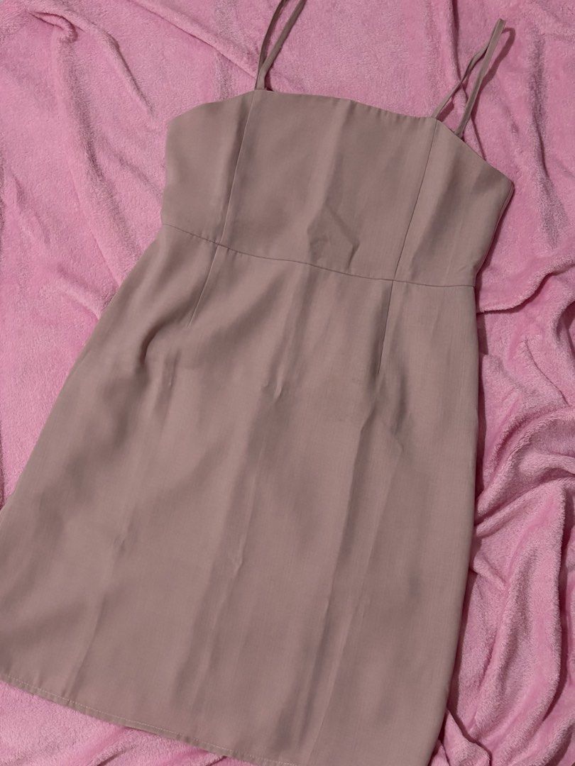 Pomelo Pink Spaghetti Strap Dress Size M (Category: Dresses) located in Nagcarlan. Submitted by nkkva (Listing ID 1469692238, Image 1). Description: - Brand: Pomelo - Size: Medium - Color: Lovely dusty pink - Design: Straight neckline, thin straps, and subtle seam detailing on front and back - Closure: Smooth working side zipper - Condition: Clean fabric, great for casual days and outings.