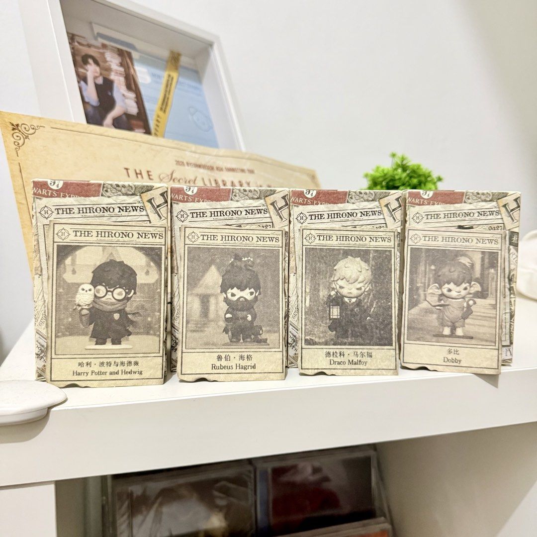 POP MART Hirono x Harry Potter (Category: Designer & Blind Box Toys) located in Quezon City. Submitted by mkscara (Listing ID 1469717582, Image 1). Description: SET A HP Hedwig + Hagrid + Draco + Dobby.