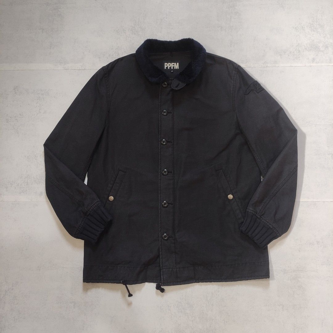 PPFM Deck Jacket (Category: Coats, Jackets and Outerwear) located in Bulacan. Submitted by thriftlockerph (Listing ID 1469603300, Image 1). Description: Lightweight Size: fits M Dimension: 28.5L 21.5W Condition: 9/10 Color rate: 8.5/10.