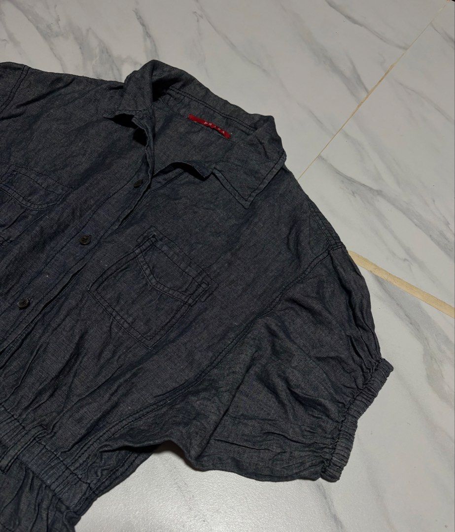 Prada Dark Grey (Category: Dresses) located in Baguio. Submitted by thriftedbaguio (Listing ID 1469622608, Image 3). Description: Excellent Condition Size 38 Tagged Dimension 20*36 Color rate 10.