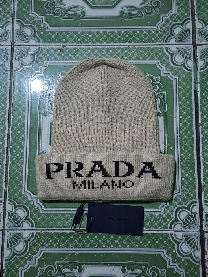 Prada Milano Beanie Hat with Hangtag (Category: Activewear) located in Bulacan. Submitted by bleue.finds (Listing ID 1469704886, Image 1). Description: Prada Milano Beanie Hat with Hangtag no issue good as new no wash tag.