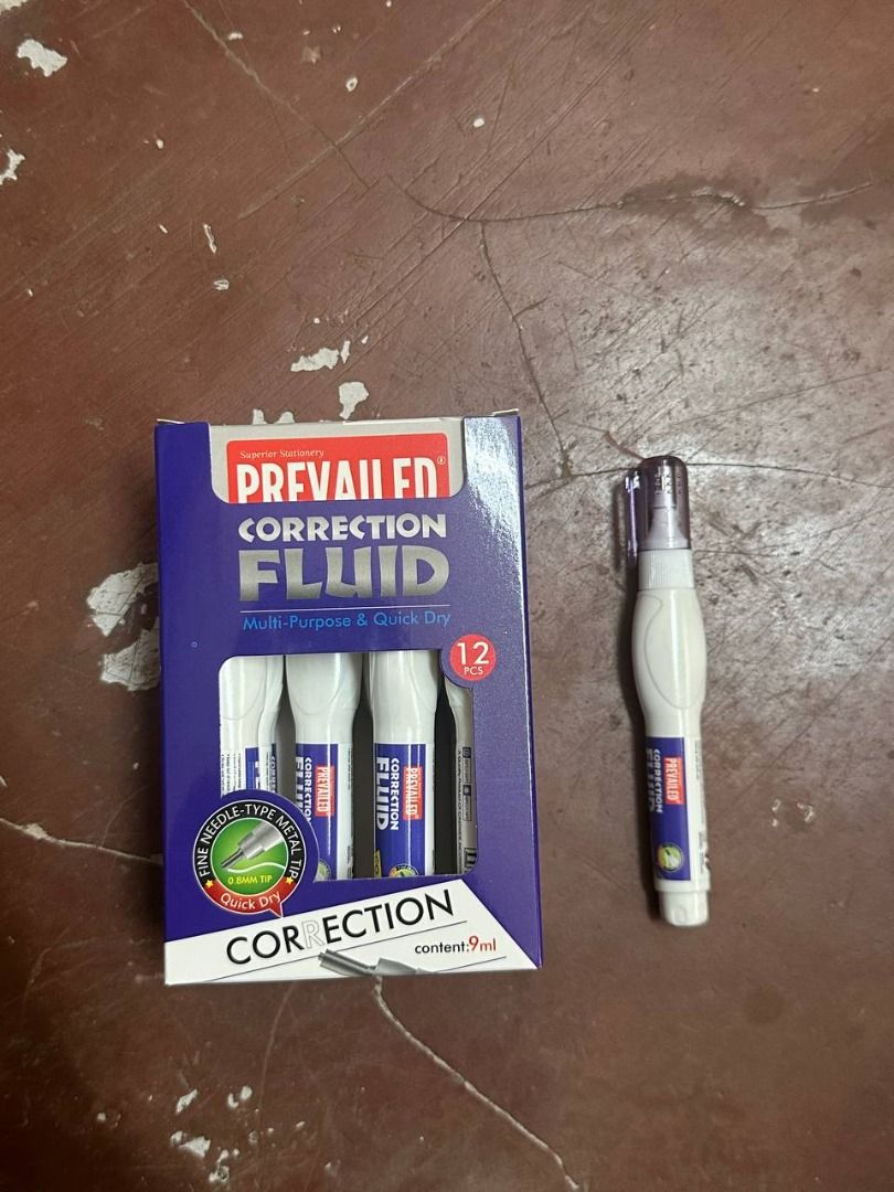 Prevailed Correction Pen/Fluid Specs: 12pcs/box (Category: Everything Else Others) located in Manila. Submitted by 09171479278_elsie. (Listing ID 1469600668, Image 2). Description: Prevailed Correction Pen/Fluid Specs: 12pcs/box.