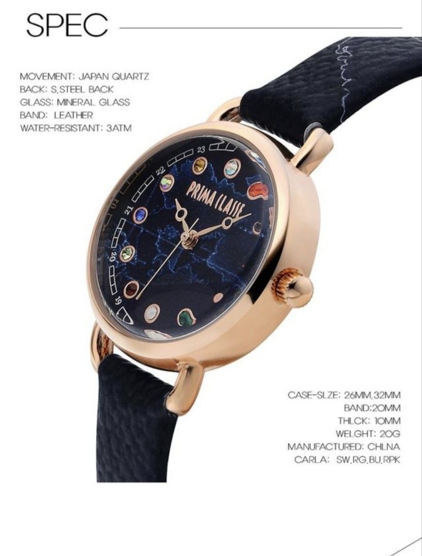 prima classe (Category: Women's Watches) located in Cavite. Submitted by jenniferst88424 (Listing ID 1469643364, Image 3). Description: bought from korea for 8600+ nastock lang walang battery.. never been open with hangtag .. message me if you are interested.. bawas gamit lang and need funds🥴.
