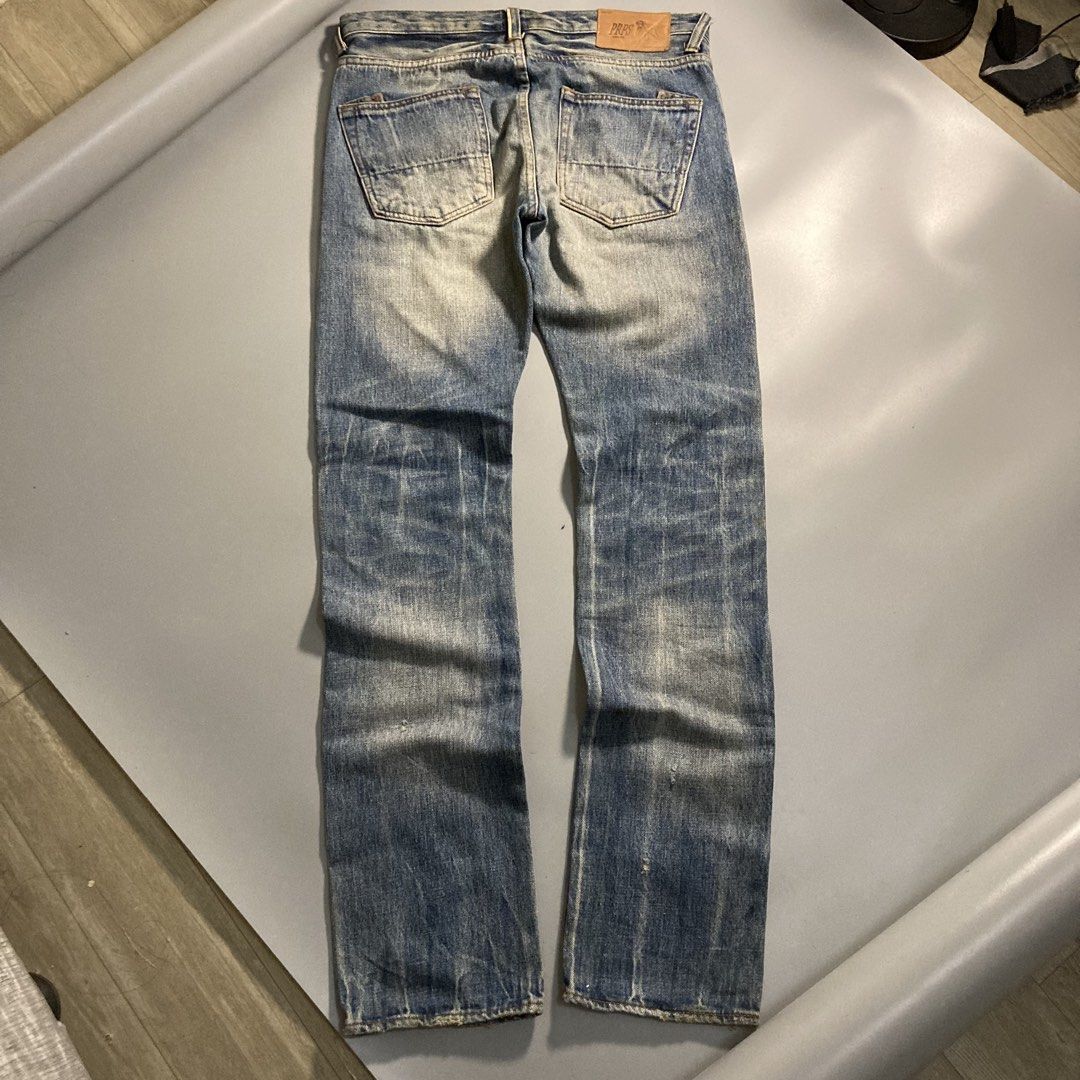 PRPS Goods & Co. Selvedge Denim Jeans (Category: Luxury Apparel) located in Malaybalay. Submitted by spl3ndd_artifacts (Listing ID 1469659844, Image 2). Description: PRPS Goods & Co. Selvedge Denim Jeans Waist 36 Length 45 Thighs 13 Rise 10 Hem 7.5.
