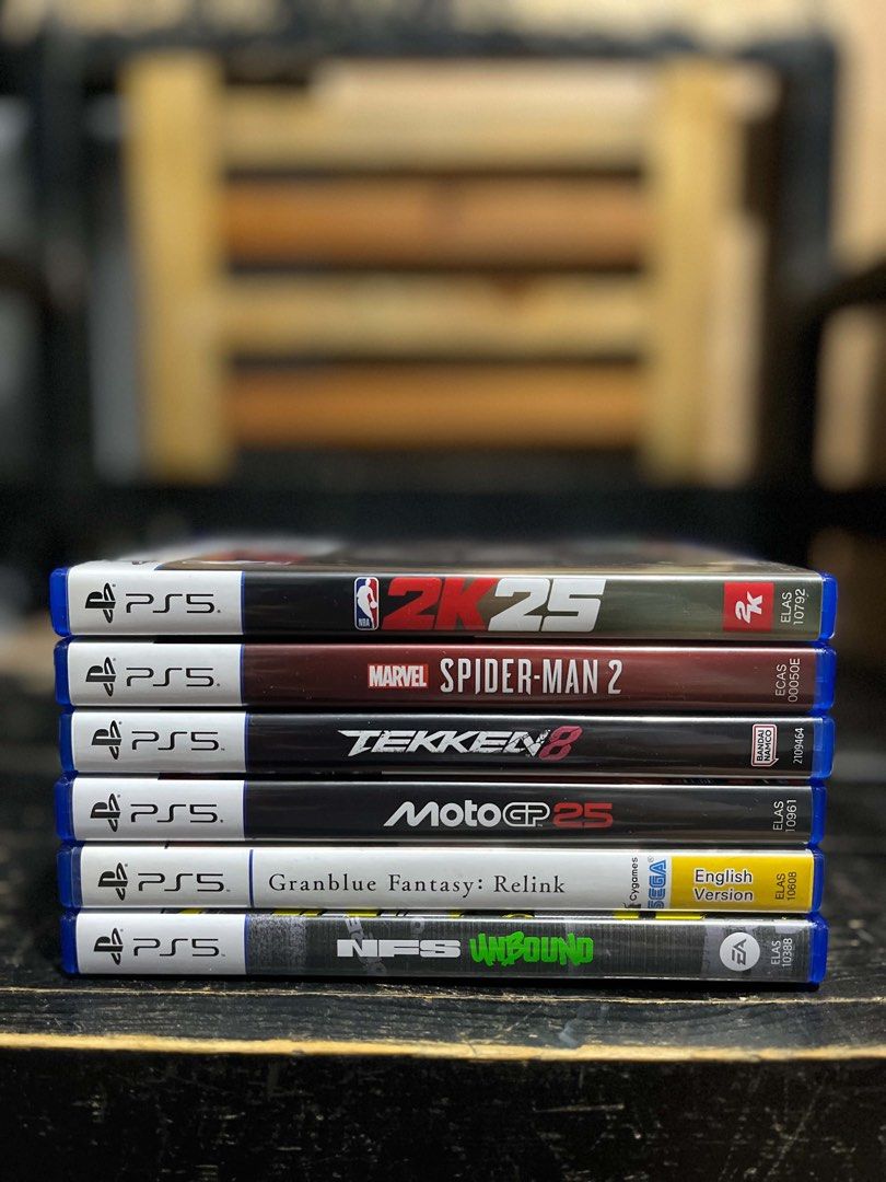 Ps5 games (Category: PlayStation) located in Lucena. Submitted by cc.1007. (Listing ID 1469576554, Image 1). Description: Fs. Nba 2k25 - 400 Spiderman - 1450 Tekken 8 - 1490 Motogp 25 - 1250 Grandblue relink - 750 Unbound - 800 Las pinas loc.