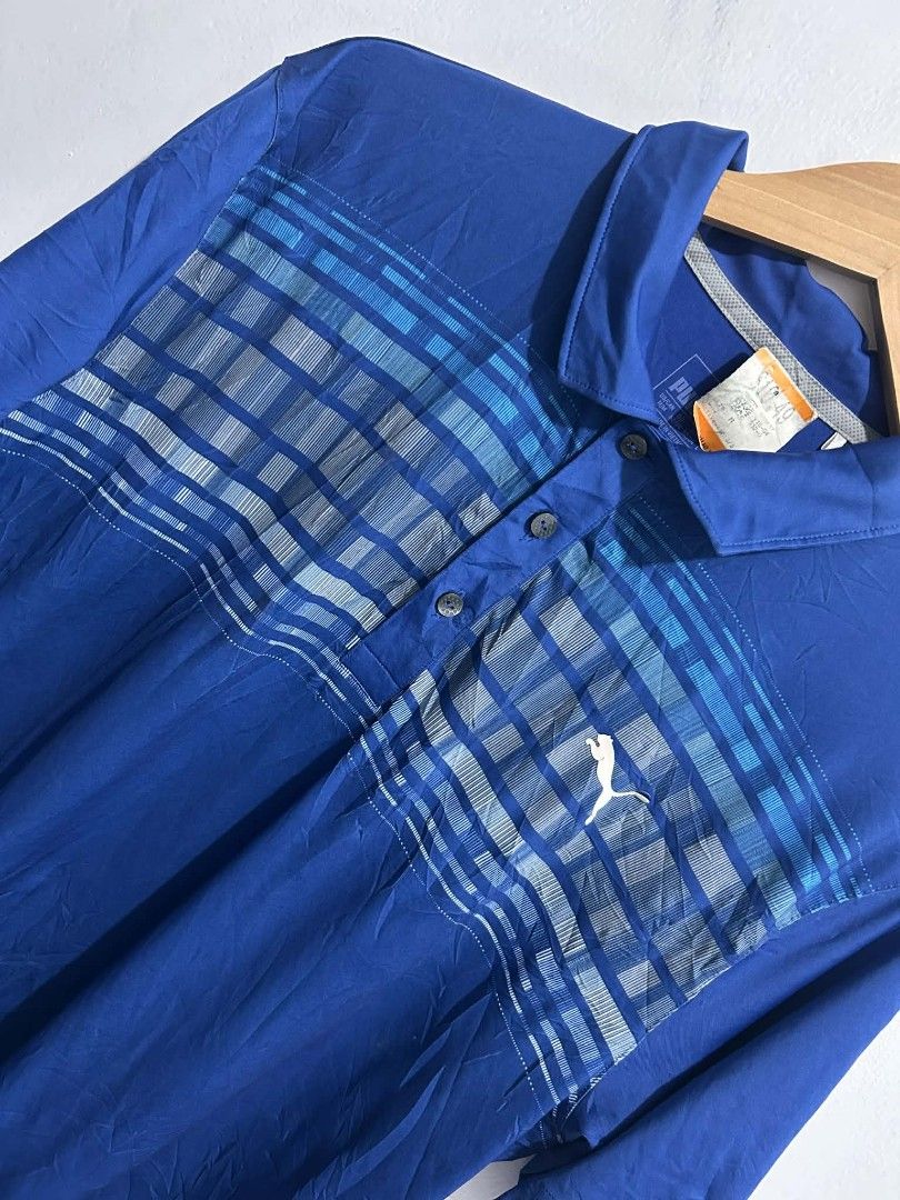 Puma Blue Striped Polo Shirt Size (Category: Tshirts & Polo Shirts ) located in Rizal. Submitted by thrift_finds_739 (Listing ID 1469670543, Image 3). Description: NO ISSUE Excellent Condition Size: Medium Color rate: 9/10 Length: 28 Width: 22 Please manage your expectations — we open premium bulk ukay bundles shipped directly from the US! 🇺🇸.