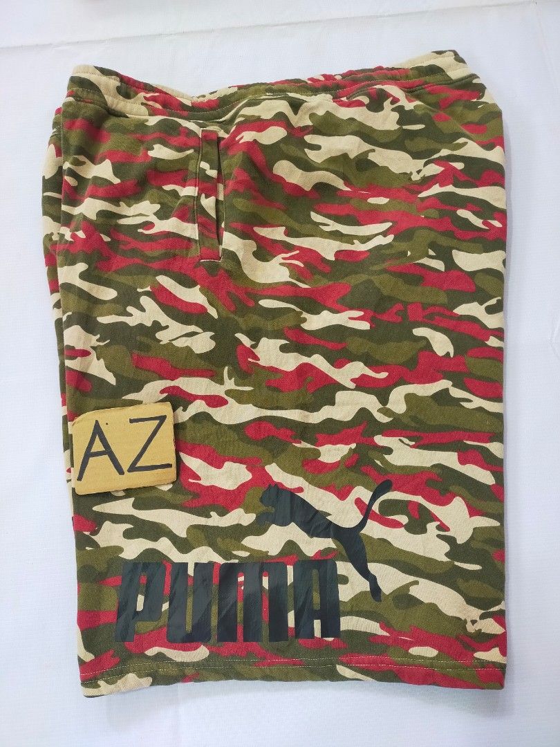 Puma Camouflage Print Shorts with Drawstring Waist (Category: Shorts) located in Paranaque City. Submitted by azbaraguir (Listing ID 1469716613, Image 1). Description: puma Size 48 to 52 may minimal issue lang ₱600 📍Paranaque city .