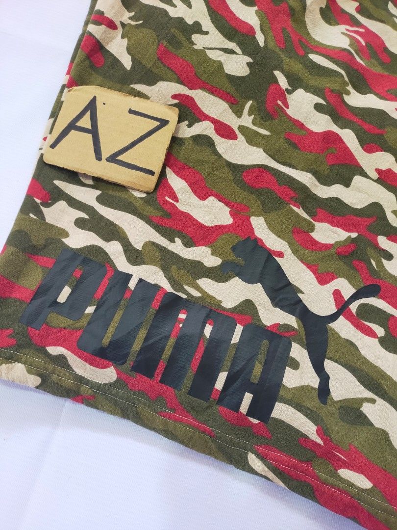 Puma Camouflage Print Shorts with Drawstring Waist (Category: Shorts) located in Paranaque City. Submitted by azbaraguir (Listing ID 1469716613, Image 2). Description: puma Size 48 to 52 may minimal issue lang ₱600 📍Paranaque city .