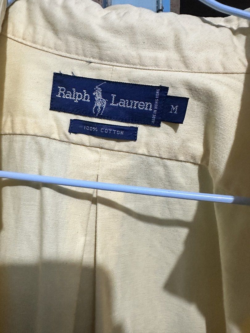 Ralph lauren yellow long sleeves (Category: Formal Shirts) located in Marikina City. Submitted by jcs29 (Listing ID 1469714171, Image 3). Description: Selling my rl yellow long sleeve polo Size: medium 23width 29 length best fit medium- semi large frame Authentic No issue 1000 slight negotiable Marikina loc Rfs: declutter .