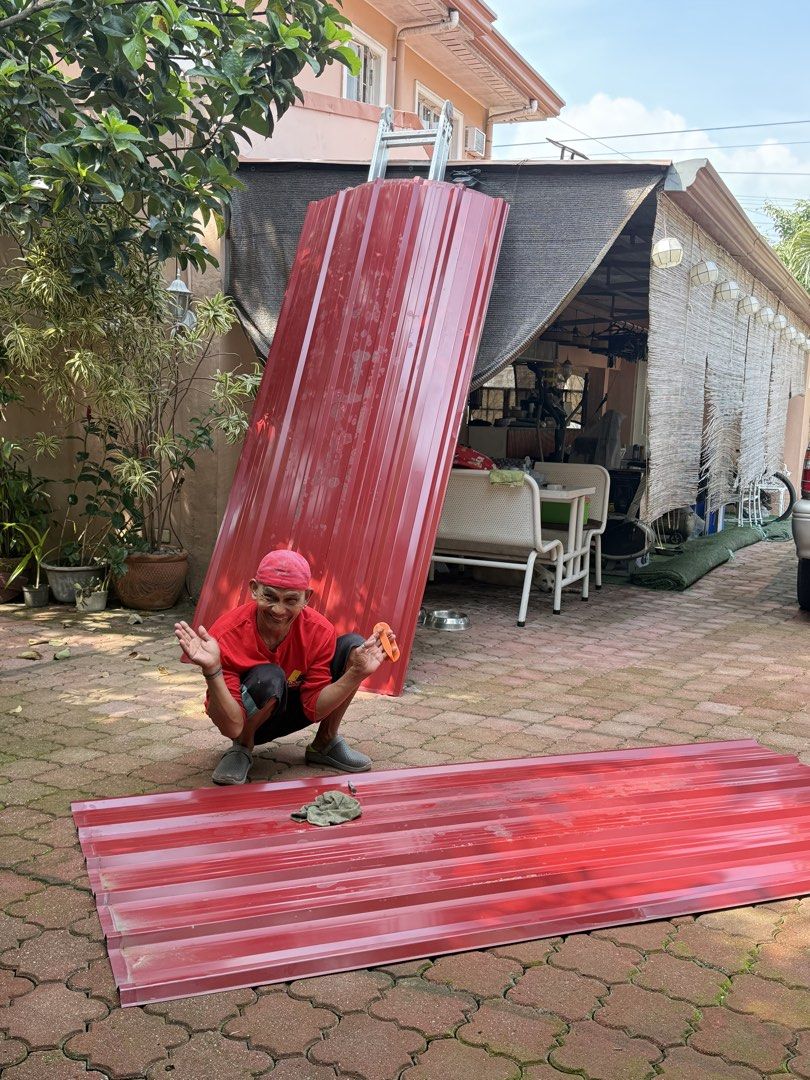 Red Corrugated Metal Roofing Sheets (Category: Construction & Building Materials) located in Antipolo. Submitted by chocosophie (Listing ID 1469614604, Image 2). Description: LONG SPAN SPANISH RED TAKE ALL 6 PCS WHOLE 8x4 FOR ONLY 1,998 RUSH SALE! NOT USED PERO NASTOCKED EXCESS LANG SA PINAGAWANG ROOF NG KUBO. LAST PRICE POSTED PICK UP ONLY.