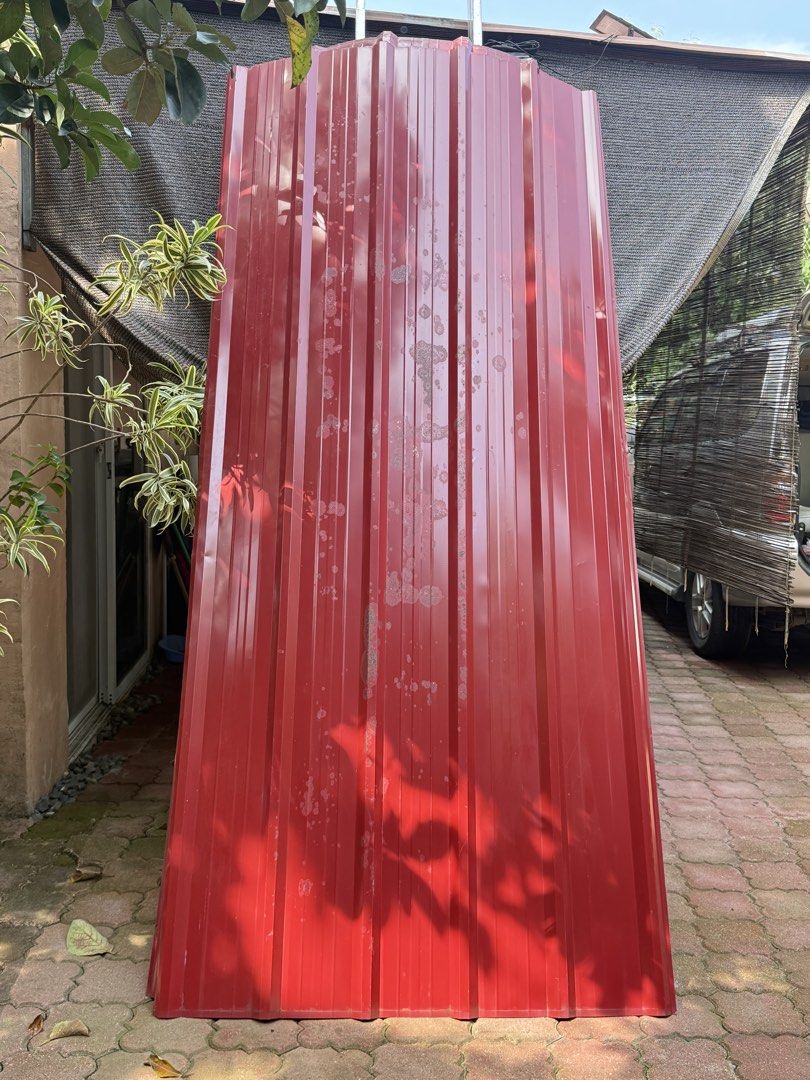 Red Corrugated Metal Roofing Sheets (Category: Construction & Building Materials) located in Antipolo. Submitted by chocosophie (Listing ID 1469614604, Image 1). Description: LONG SPAN SPANISH RED TAKE ALL 6 PCS WHOLE 8x4 FOR ONLY 1,998 RUSH SALE! NOT USED PERO NASTOCKED EXCESS LANG SA PINAGAWANG ROOF NG KUBO. LAST PRICE POSTED PICK UP ONLY.