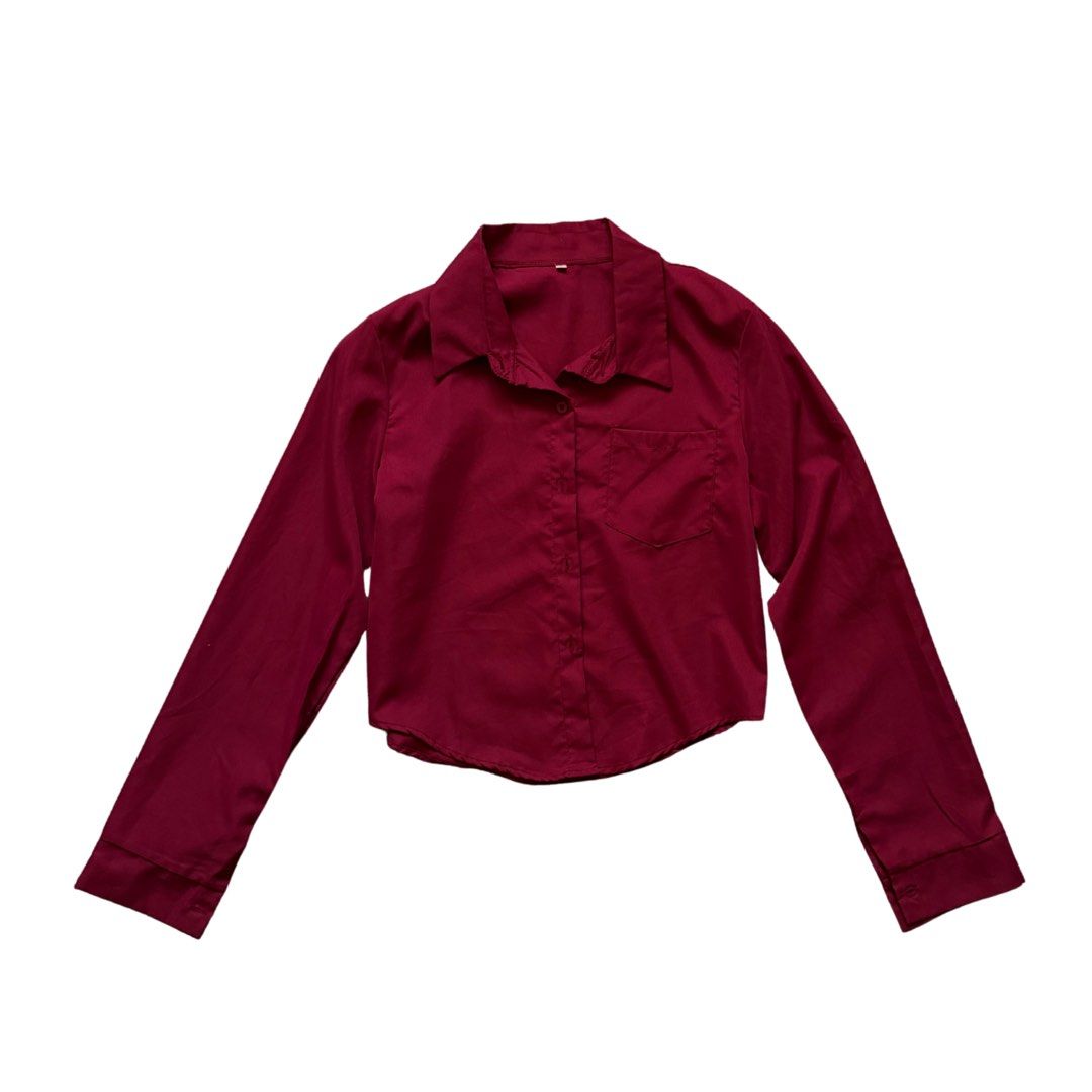 red cropped long sleeves (Category: Longsleeves) located in Rizal. Submitted by wornbyparis (Listing ID 1469606524, Image 1). Description: - worn once .