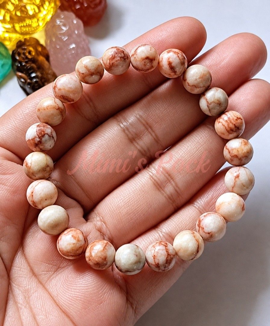 Red Network Jasper Stone Bracelet (Category: Bracelets) located in Taguig. Submitted by mimisrack (Listing ID 1469730502, Image 1). Description: 🧡🛡️ Protection & Grounding — traditionally associated with stability, security, and staying grounded. 💪 Strength & Resilience — symbolizes courage, perseverance, and overcoming challenges. 🔥 Confidence & Motivation — the red color represents determination, passion, and taking action. ⚖️ Emotional Bal