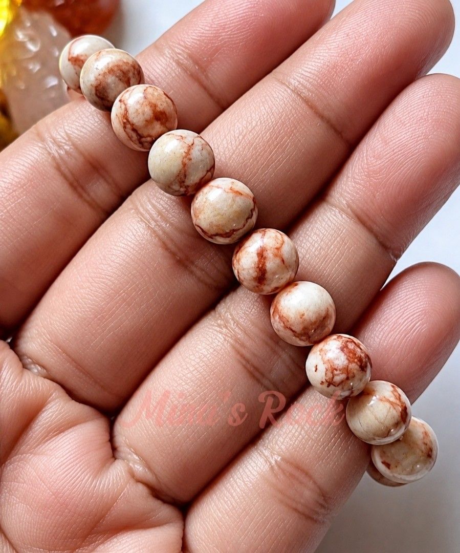 Red Network Jasper Stone Bracelet (Category: Bracelets) located in Taguig. Submitted by mimisrack (Listing ID 1469730502, Image 2). Description: 🧡🛡️ Protection & Grounding — traditionally associated with stability, security, and staying grounded. 💪 Strength & Resilience — symbolizes courage, perseverance, and overcoming challenges. 🔥 Confidence & Motivation — the red color represents determination, passion, and taking action. ⚖️ Emotional Bal