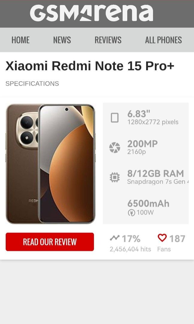 REDMI NOTE 15 PRO PLUS 5G 512GB 24GB RAM (Category: Xiaomi) located in Santa Maria. Submitted by aikeemoral (Listing ID 1469623595, Image 3). Description: FOR SALE OR SWAP REDMI NOTE 15 PRO PLUS 512GB 12+12GB RAM 120HZ 6.83 INCHES SNAPDRAGON 7S GEN 4 SELLING PRICE 15800 ONLY MURA NA YAN UNIT CASE ONLY SANTA MARIA BULACAN MEET UP.