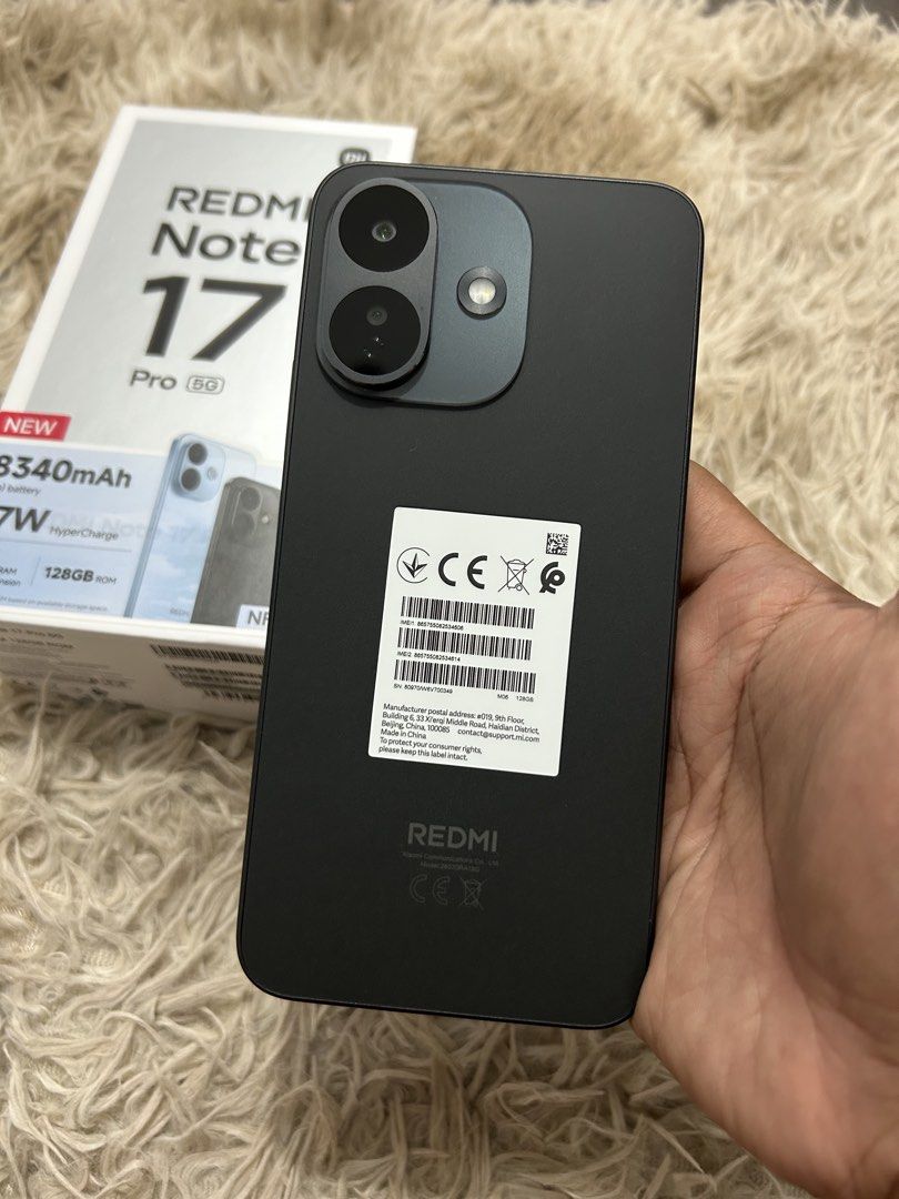 Redmi Note 17 Pro 5G 128GB (Category: Xiaomi) located in Caloocan City. Submitted by bouesantos06 (Listing ID 1469709599, Image 2). Description: Redmi Note 17 Pro 5G 128gb Black 100% BH 9cc Complete with Box Bought last October 12, 2026 Under warranty til’ October 11, 2027 No issue and Good as new SRP: 22,999 Selling Price: 14,000 Fixed North Caloocan area. Willing to meetup SM Faiview/SM SJDM.Pwede ko ihatid sa Location niyo add nalang delivery 