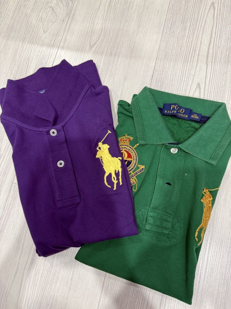 RL Polo Shirt (2 for 1000) (Category: Shirts) located in Manila. Submitted by thethriftlab (Listing ID 1469695774, Image 1). Description: one w tag (new) purple is S green is XS.