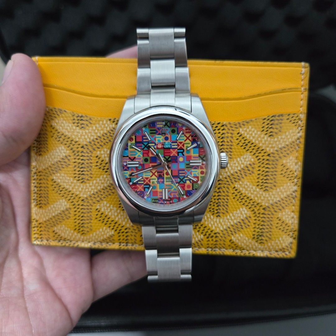 Rolex 100th Anniversary Dial Oyster Perpetual (Category: Men's Watches) located in Quezon City. Submitted by flipandfind (Listing ID 1469728452, Image 1). Description: - detailed photos posted, kindly check to see condition - no inclusions, watch only bilhin niyo na, nagagasgas lang sakin 🥲 P 13,000 asking.