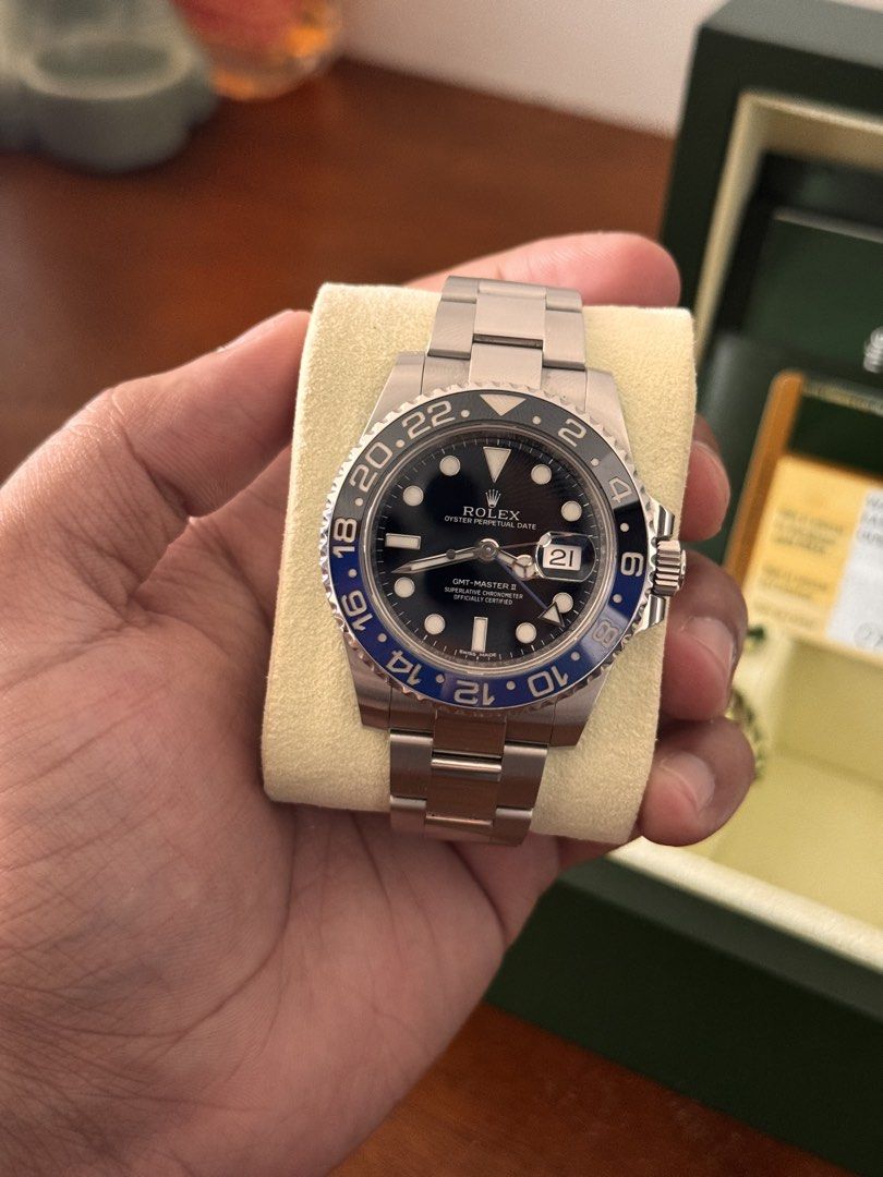Rolex Gmt-Master 2 Batman 116710BLNR (Category: Luxury Watches) located in San Juan City. Submitted by luxxtimepieces (Listing ID 1469600408, Image 3). Description: Rolex Gmt-Master 2 Batman Ref 116710BLNR AUG 2013 Full complete set Unpolished With authentication slip Open for Authentication 🙏.