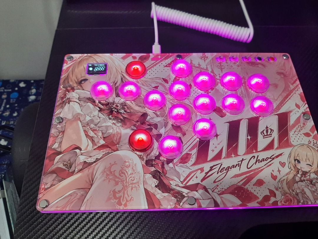 RP2040 (GP2040-CE firmware) 16 buttons Leverless fightstick, Video ...