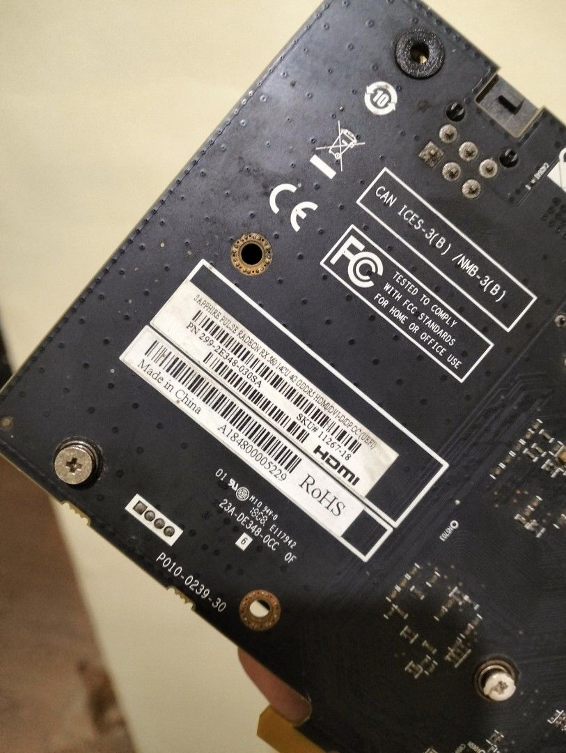 RX560 Sapphire Pulse (Category: Computer Parts) located in Liliw. Submitted by naylonkbles (Listing ID 1469689602, Image 2). Description: Radeon RX560 Sapphire Pulse 4GB DDR5 Spare GPU from my old pc na nabenta na I dont have a pc to test and naka laptop na ako for work so strictly BUY AT YOUR OWN RISK and no refunds Last tested fully working year 2024, i dont know if it still works till now. Meetup San Pablo City only / Delivery via J&T.
